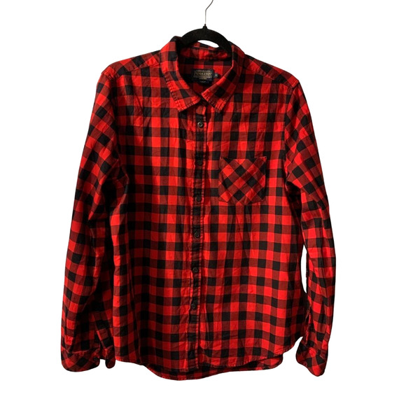Pendleton Women's Buffalo Plaid Flannel Shirt Size XL Red Black Cotton Cabincore - Picture 1 of 8